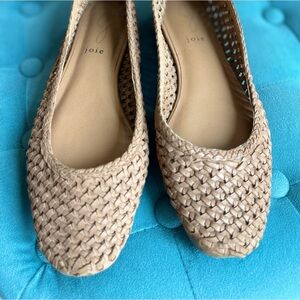 Jolie Woven Leather Tan Flates